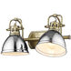 Duncan 2 Light 17 inch Aged Brass Bath Vanity Wall Light in Chrome